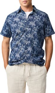 Rodd & Gunn Arthurs Pass Palm Print Short Sleeve Button-Up Shirt