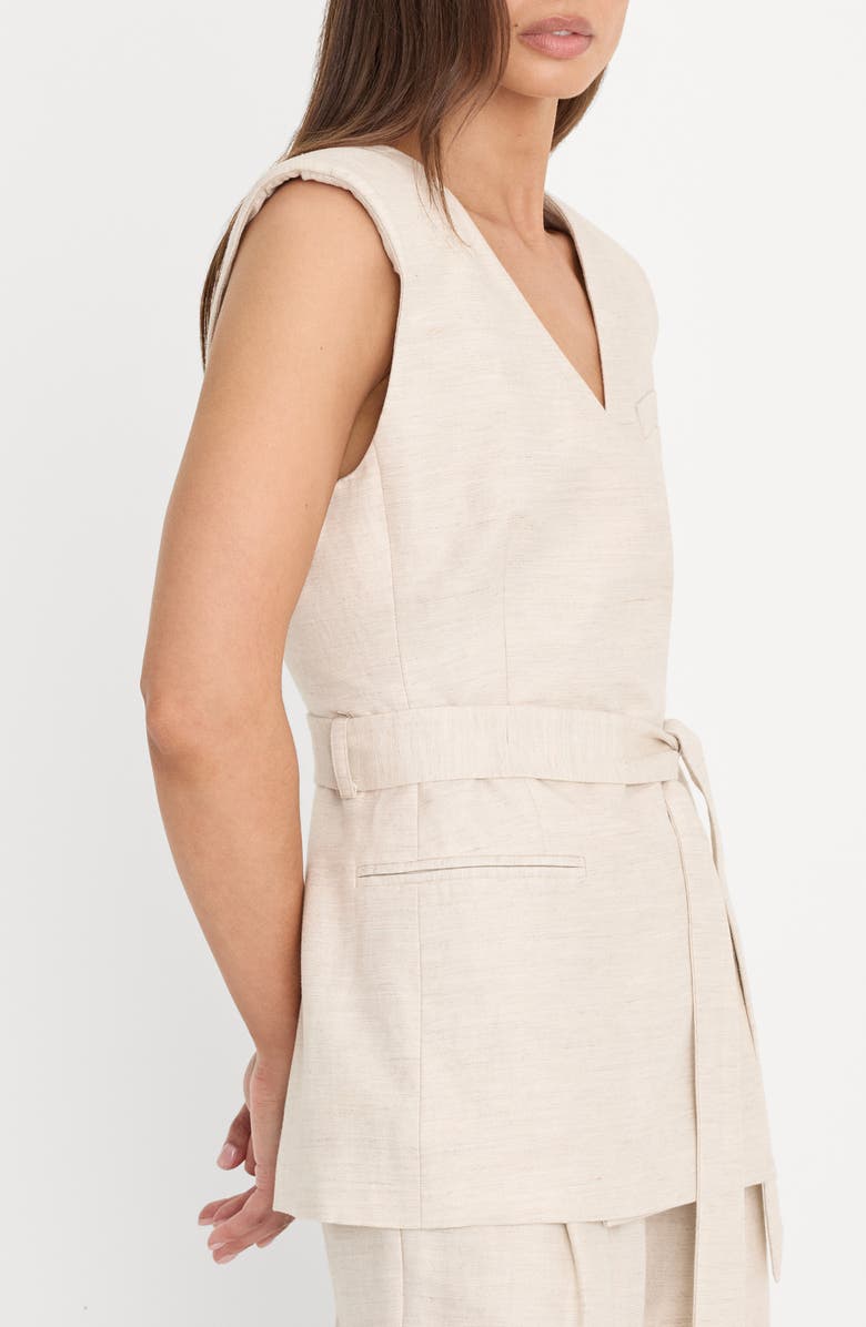 Good American Belted Vest, Alternate, color, Oat