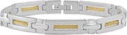 Bliss Diamond Men's Steel And Dark Gold Wired 7mm Flexible Link 8.5 " Bracelet