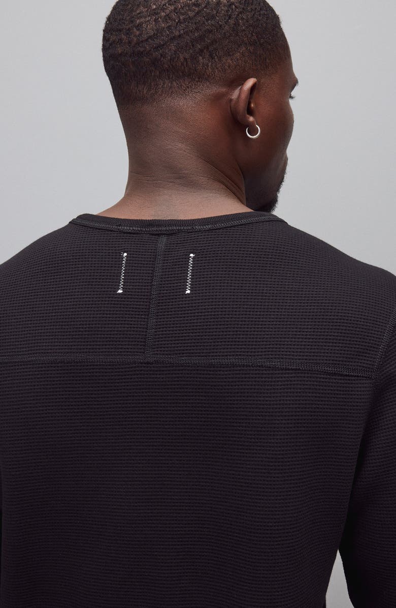 Reigning Champ Lightweight Waffle Stitch Long Sleeve T-Shirt, Alternate, color, Black