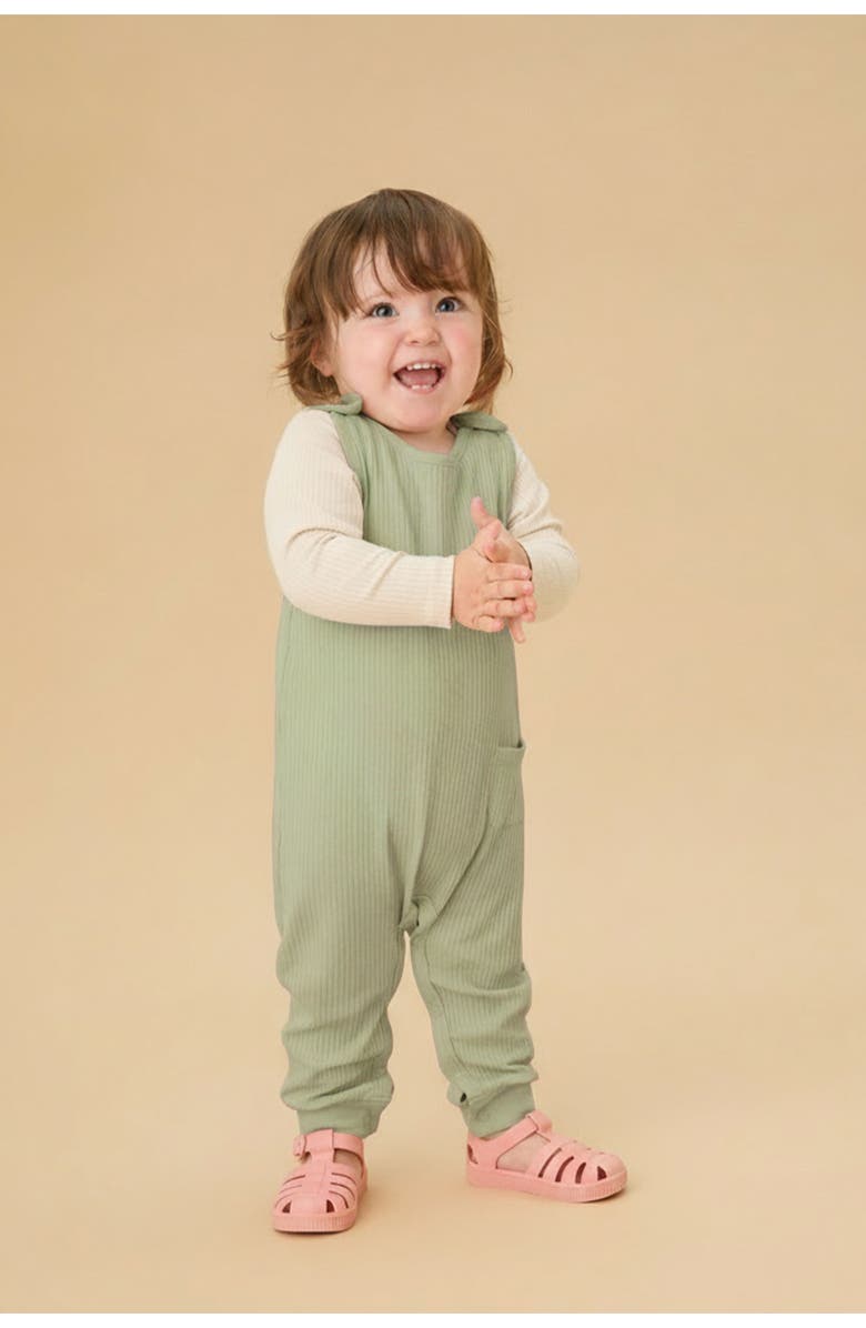 MORI Ribbed Romper, Alternate, color, Sage
