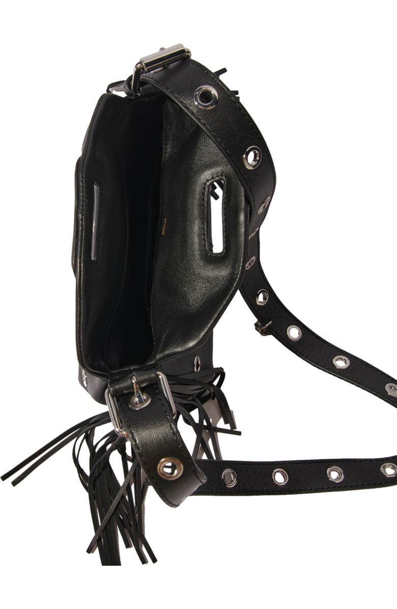 maje Miss M Mini eyelet leather bag, Alternate, color,