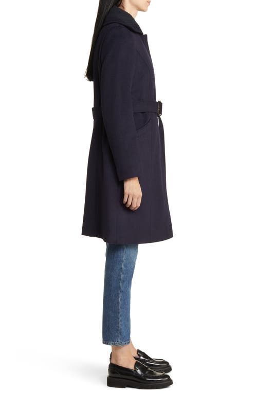 Shop Sam Edelman Wool Blend Rib Collar Coat