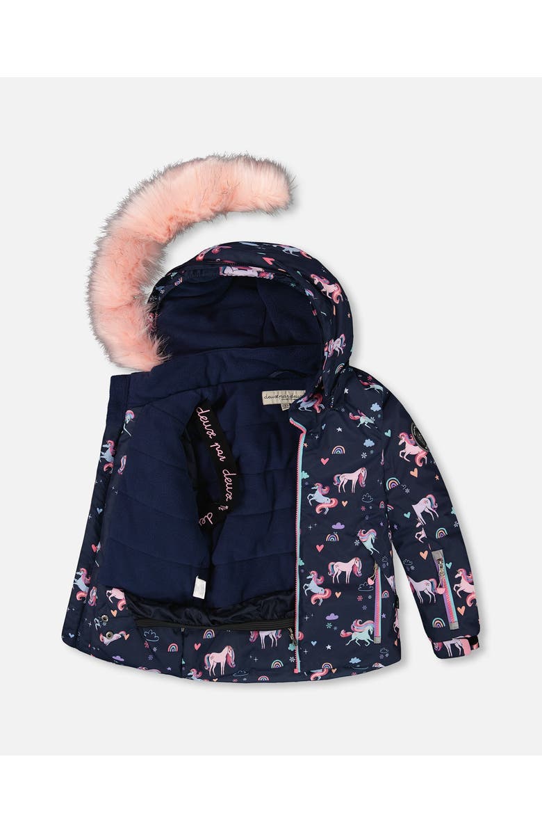 Deux par Deux Girl Two-Piece Play Snowsuit with Jacket and Solid Pant, Alternate, color, Candy Pink