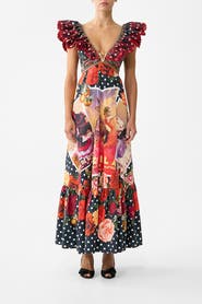 Camilla Frill Neck Dress With Hardware