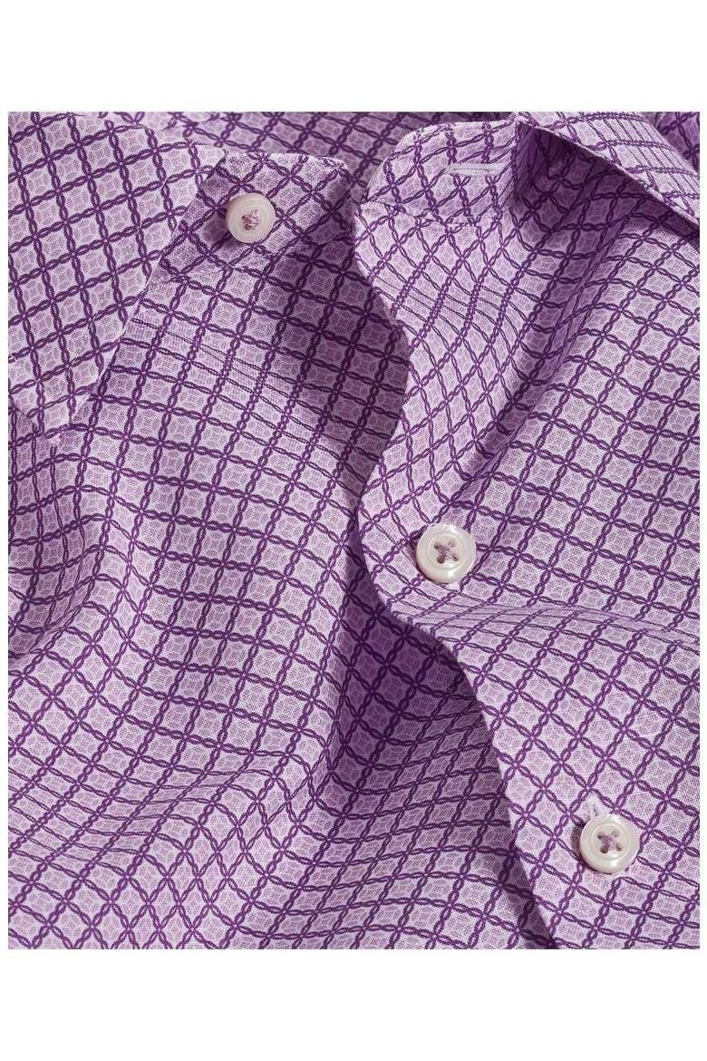 Linen & Cotton Short Sleeve Sport Shirt, Alternate, color, LILAC
