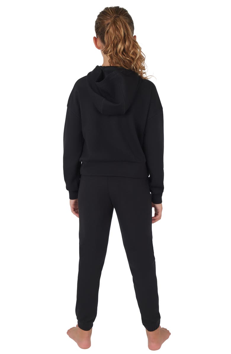 90 DEGREE BY REFLEX Kids' Scuba Knit Hoodie & Joggers Set, Alternate, color, Black