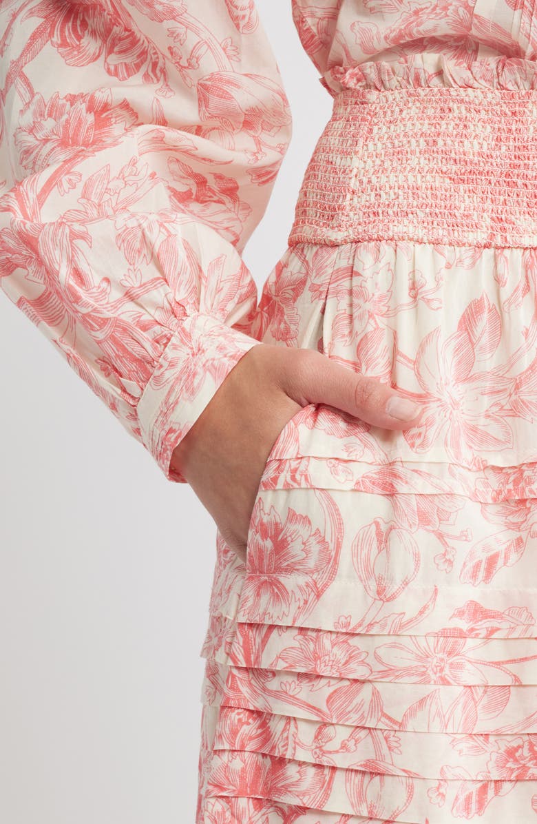 LOVE THE LABEL Joni Floral Cotton Blend Midi Skirt, Alternate, color,