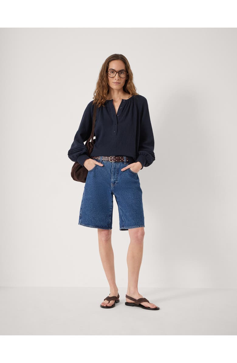 Hush Rhea Cotton Cheesecloth Blouse, Alternate, color, Navy Blue
