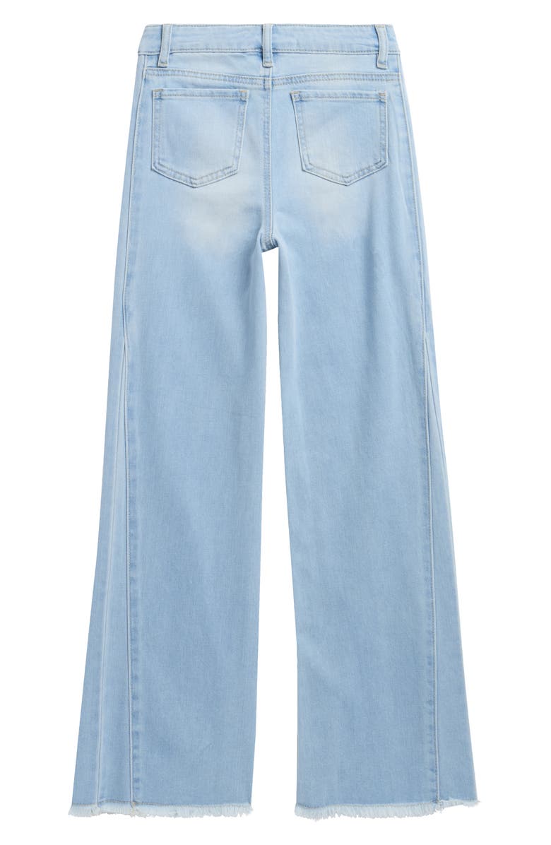 Tractr Kids' Paneled Wide Leg Jeans, Alternate, color, Light Indigo