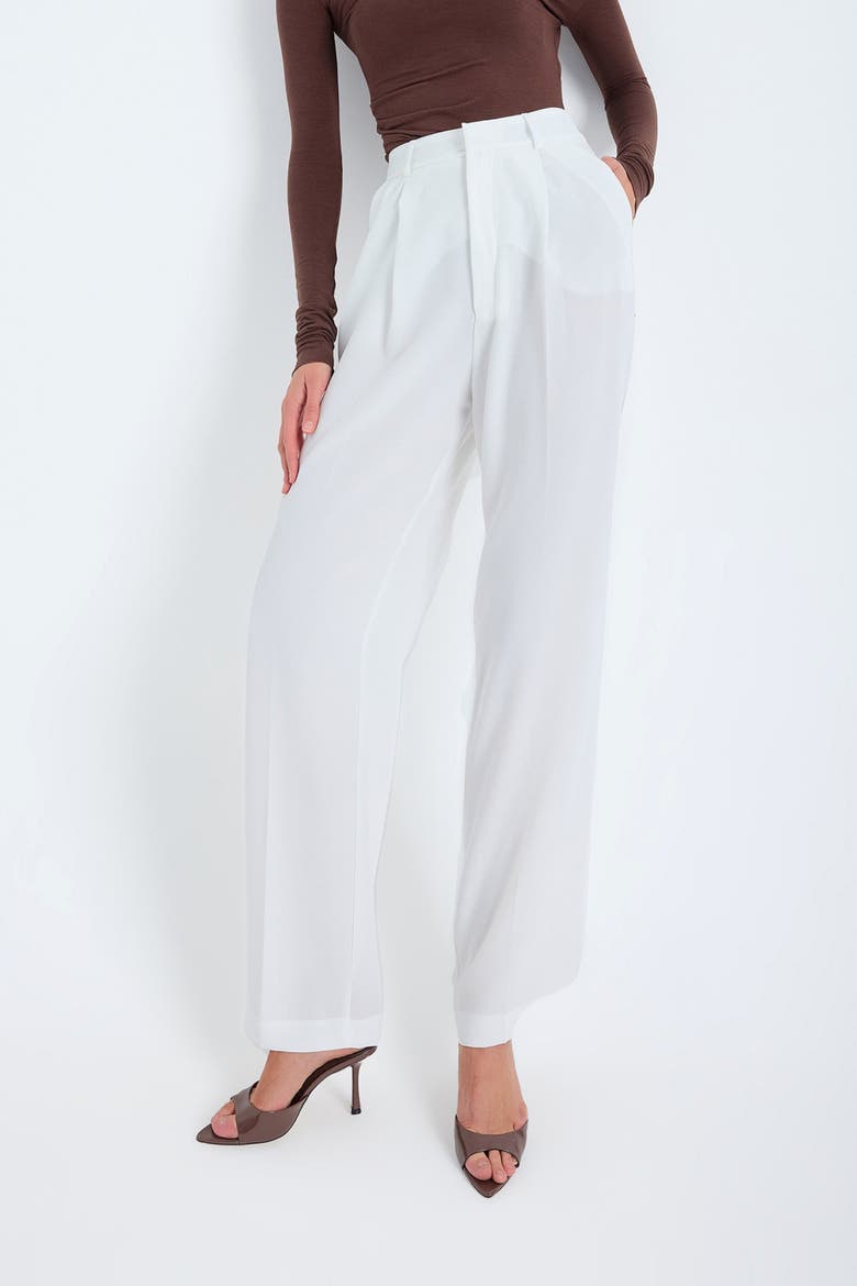 Nevara High Waist Palazzo Pant, Alternate, color, White