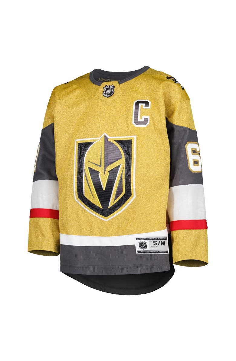 Outerstuff Youth Mark Stone Gold Vegas Golden Knights Home Captain Patch Premier Player Jersey, Alternate, color, Gold