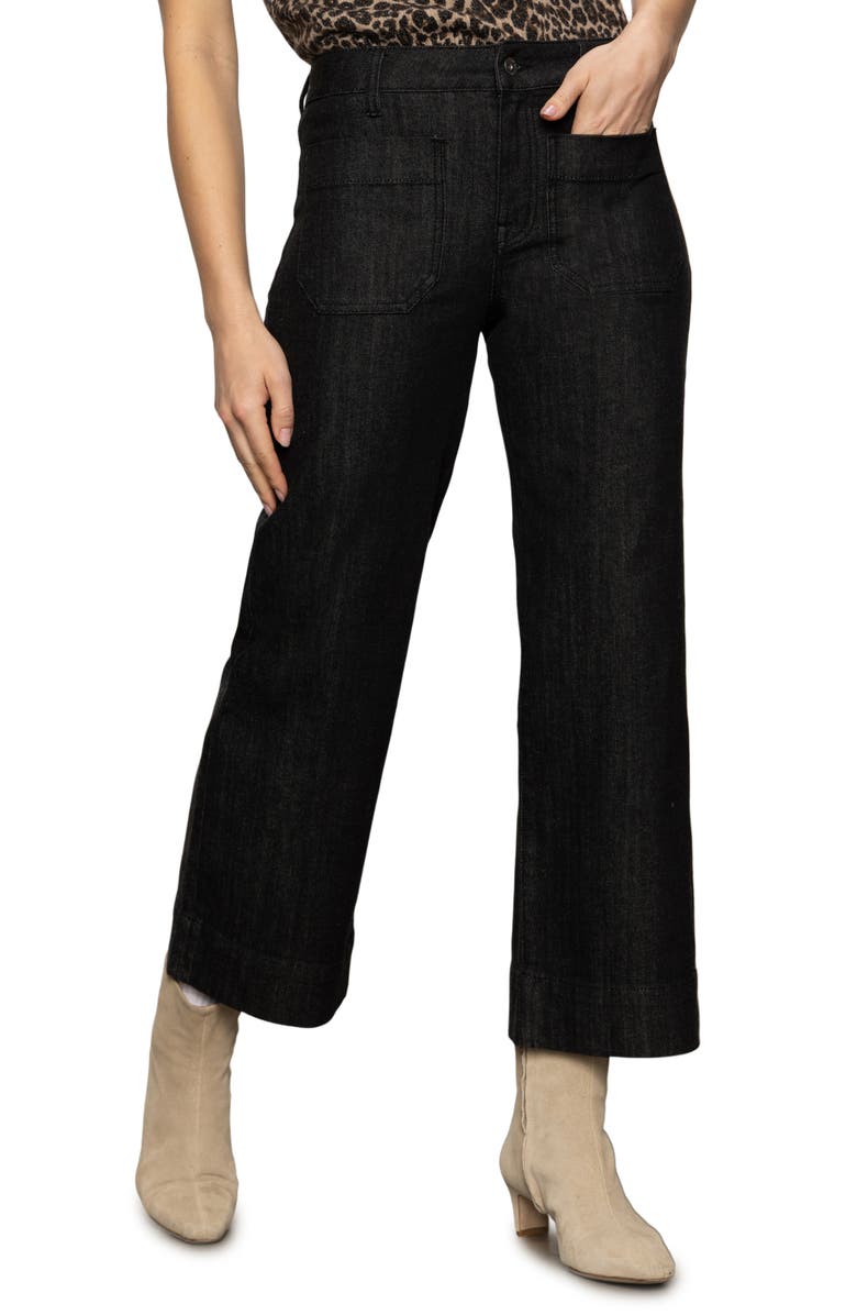 Sanctuary The Marine Patch Pocket Crop Wide Leg Jeans, Main, color, After Hours