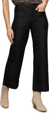 Sanctuary The Marine Patch Pocket Crop Wide Leg Jeans