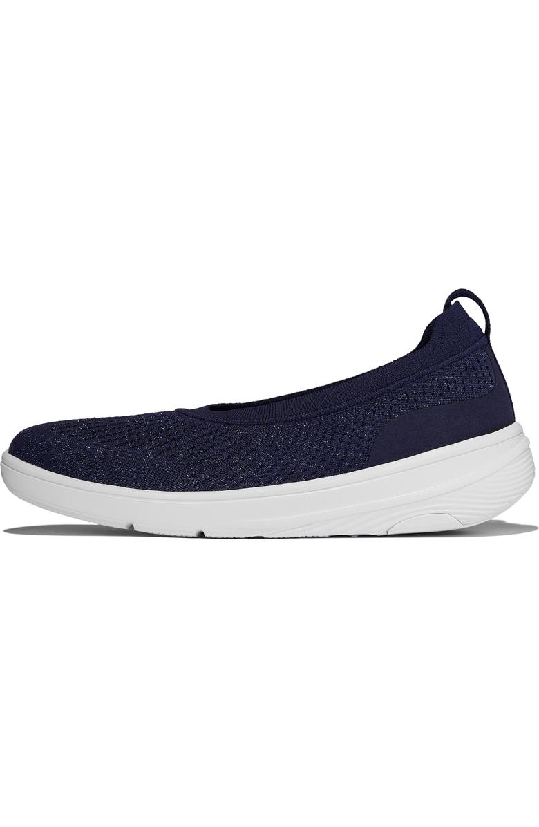 FitFlop Super Q Knit Ballet Flats, Alternate, color, Metallic Midnight Navy