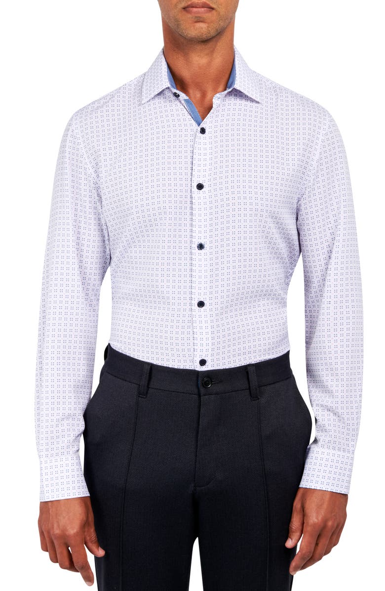 W.R.K Slim Fit Geometric Dot Performance Stretch Dress Shirt, Main, color, 