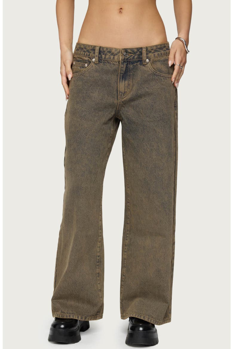 Zahra Low Rise Baggy Wide Leg Jeans, Main, color, BROWN-WASHED
