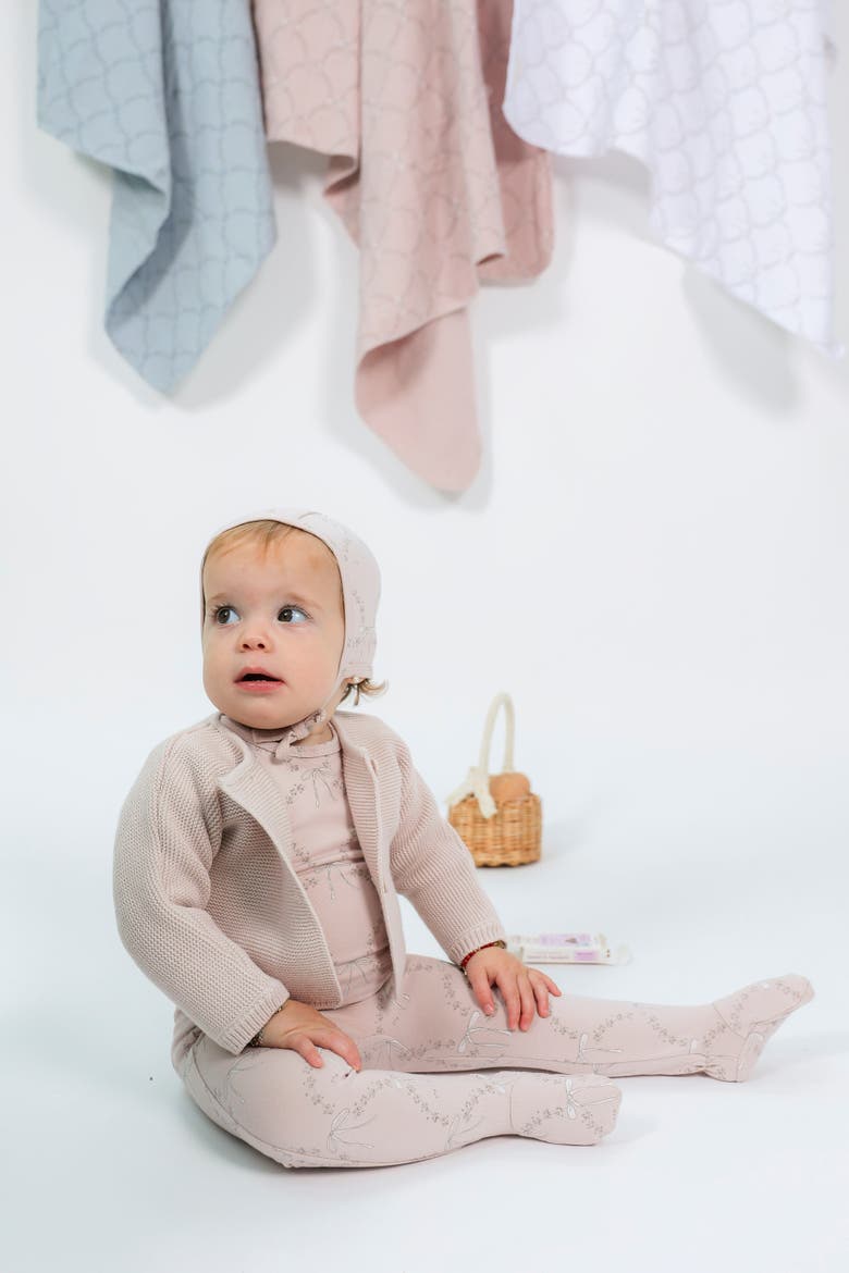Rocking Horse Print Knit Swaddle, Alternate, color, White