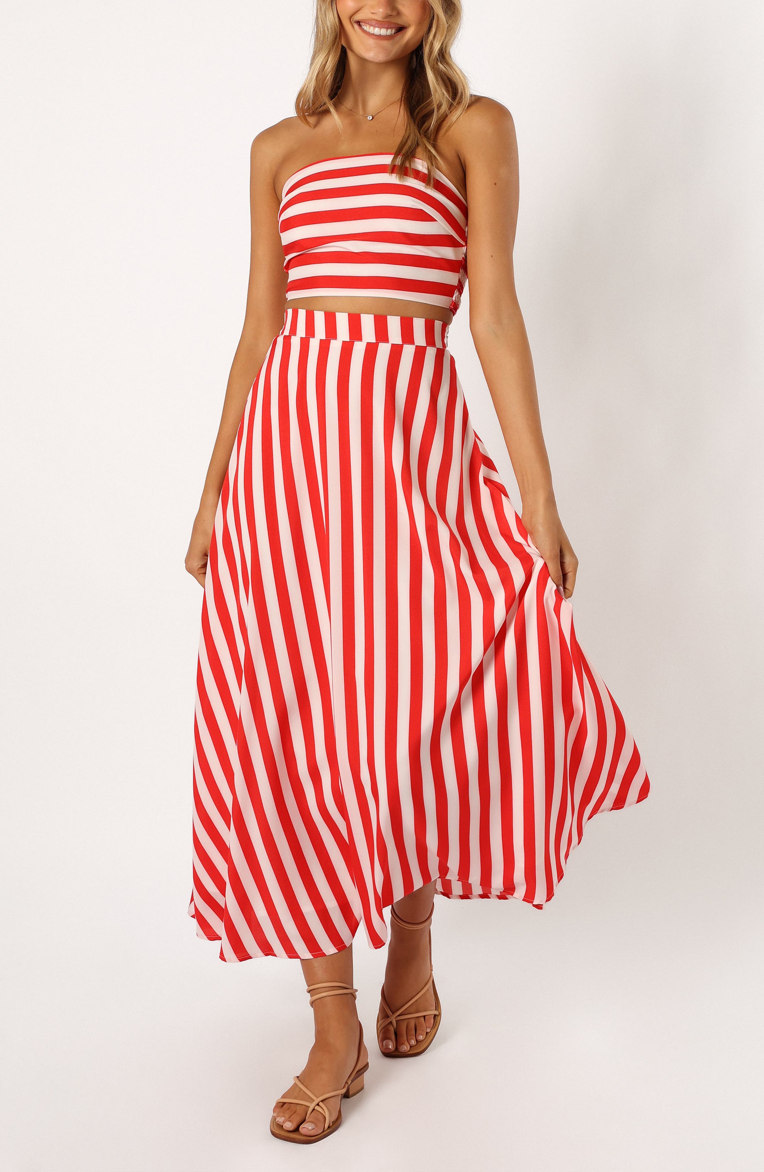 Petal & Pup Elijah Stripe Tube Top & Maxi Skirt Set