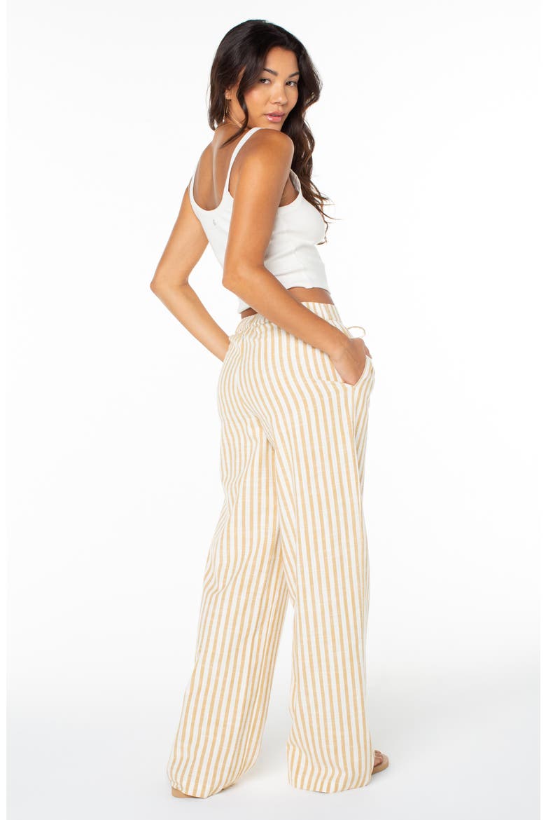 Mavericks Pleated Stripe Cotton Pants, Alternate, color, CURRY