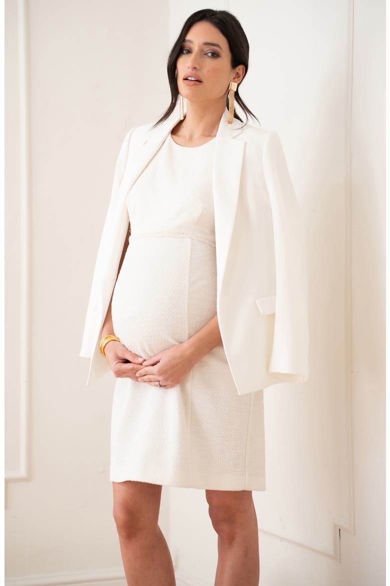 Tuxedo Maternity-to-Nursing Blazer, Alternate, color, WHITE