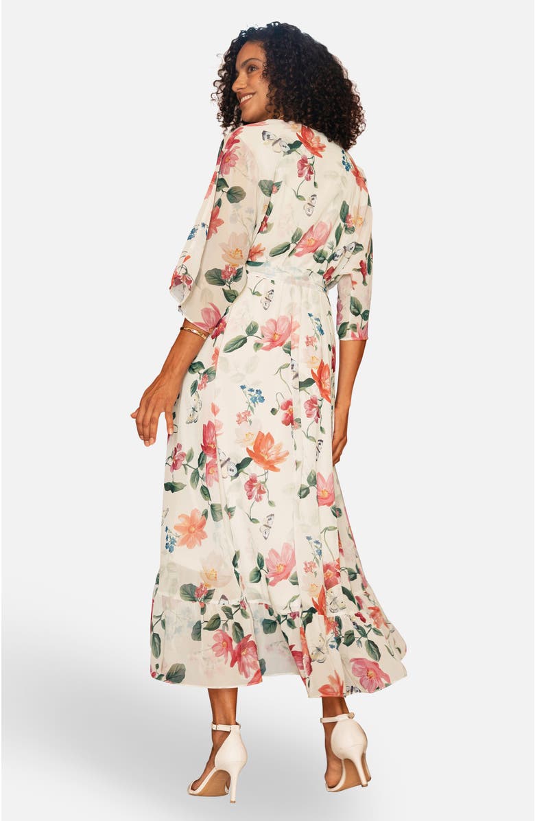 Yumi Floral Dip Hem Dress, Alternate, color, Ivory