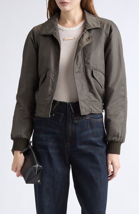 Cropped Nylon Sports Jacket