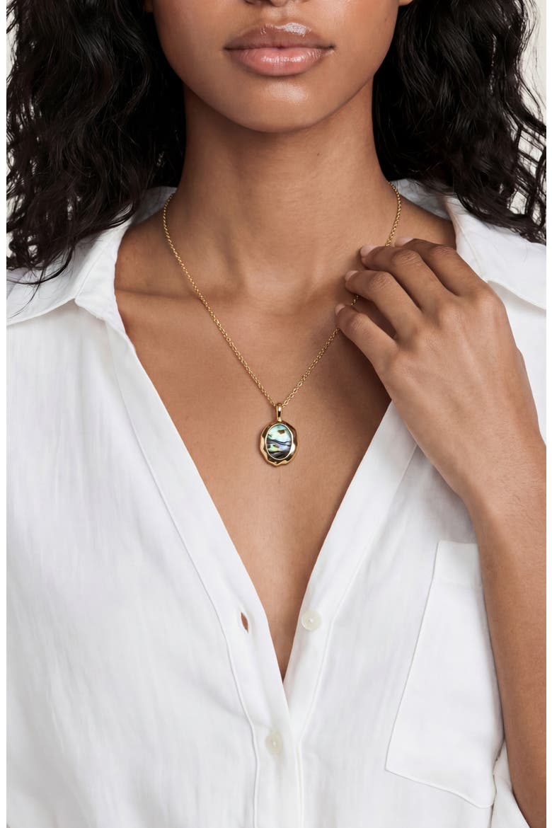 Abalone Pendant Necklace, Alternate, color, ABALONE