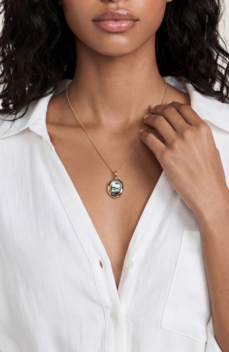 Ettika Abalone Pendant Necklace, Alternate, color, Abalone