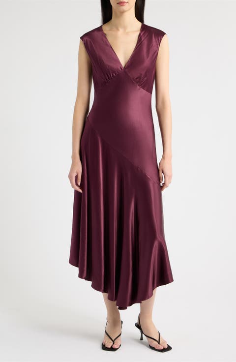 Eleni V-Neck Asymmetrical Midi Dress