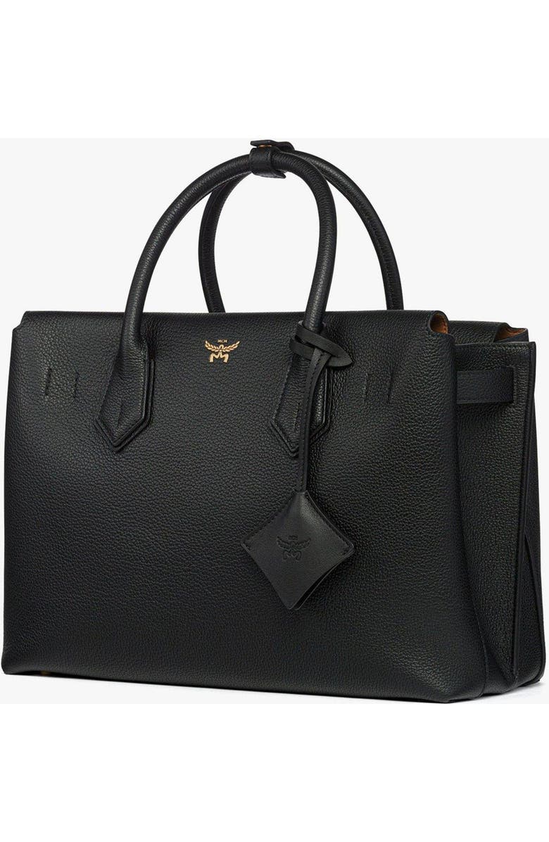 MCM Medium Milla Tote in Spanish Embossed Leather, Alternate, color, Black