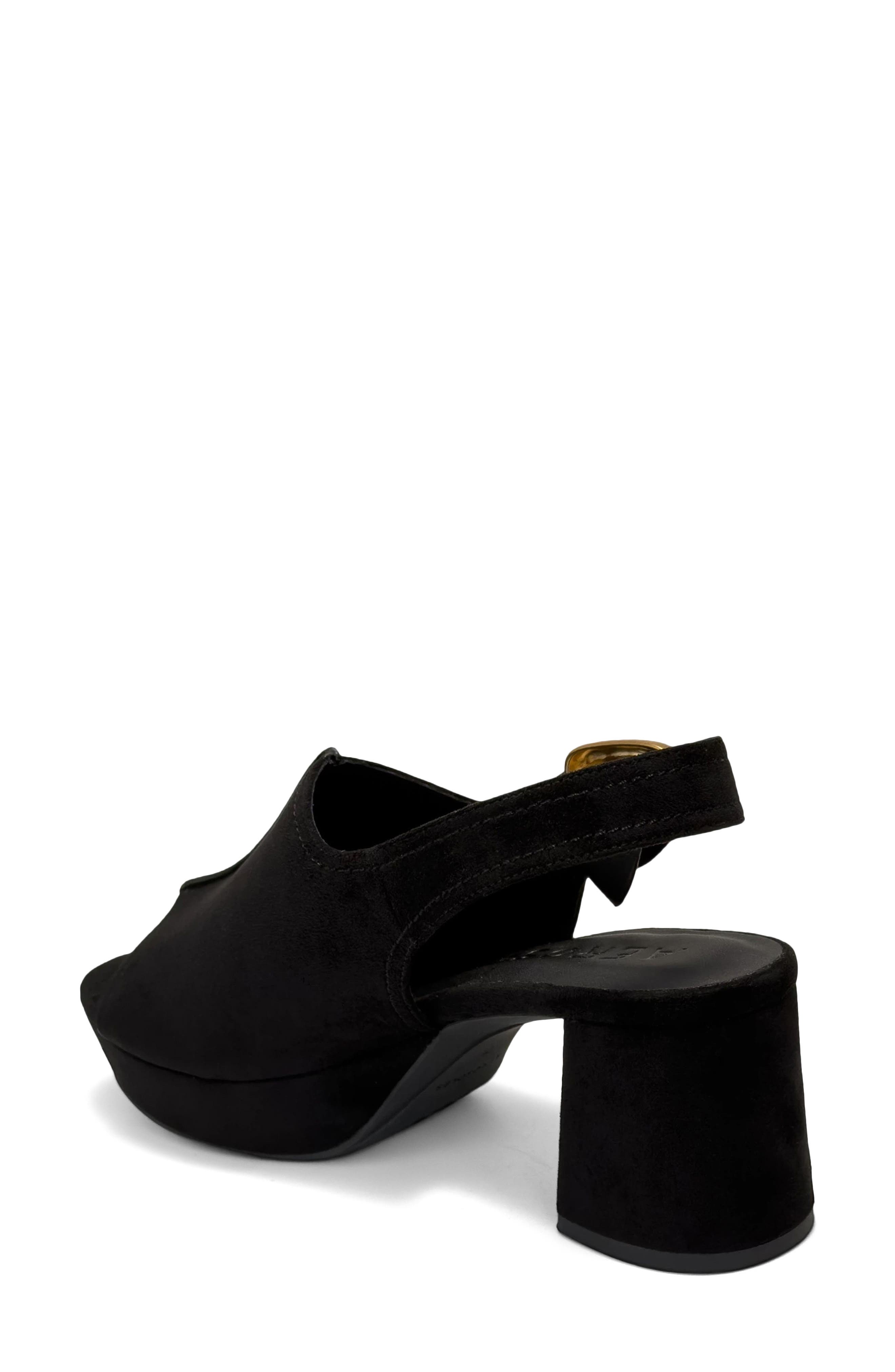 Chancey Faux Suede Platform Slingback Sandal, Alternate, color, BLK BLACK