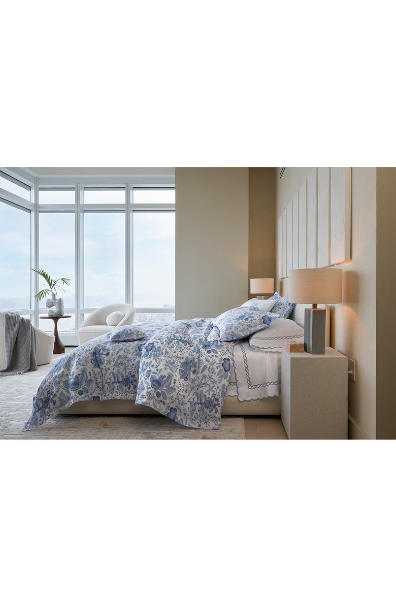 Matouk Pomegranate Linen Euro Sham, Alternate, color, Porcelain Blue