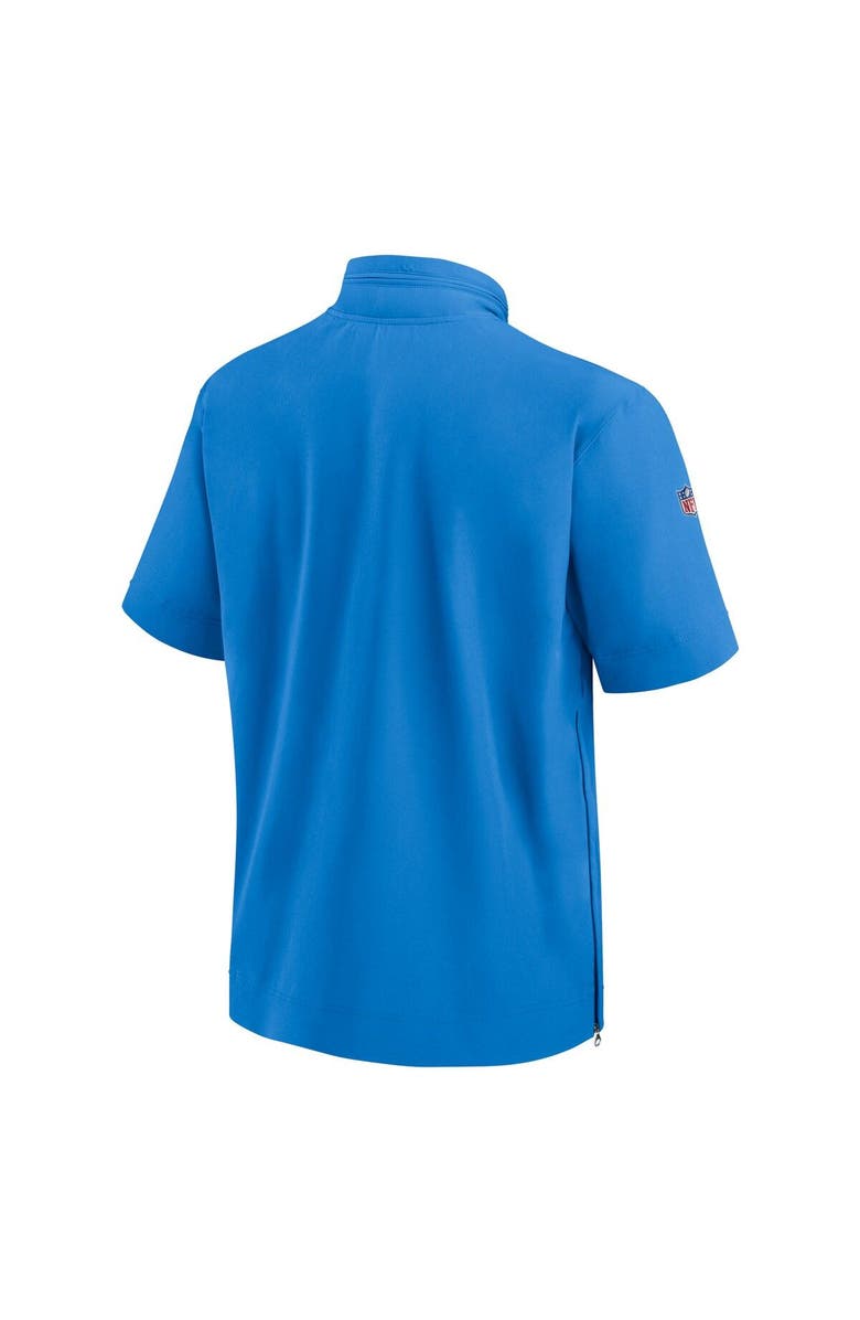 Nike Men's Nike Powder Blue Los Angeles Chargers Sideline Coach Short Sleeve Hoodie Quarter-Zip Jacket, Alternate, color, Powder Blue