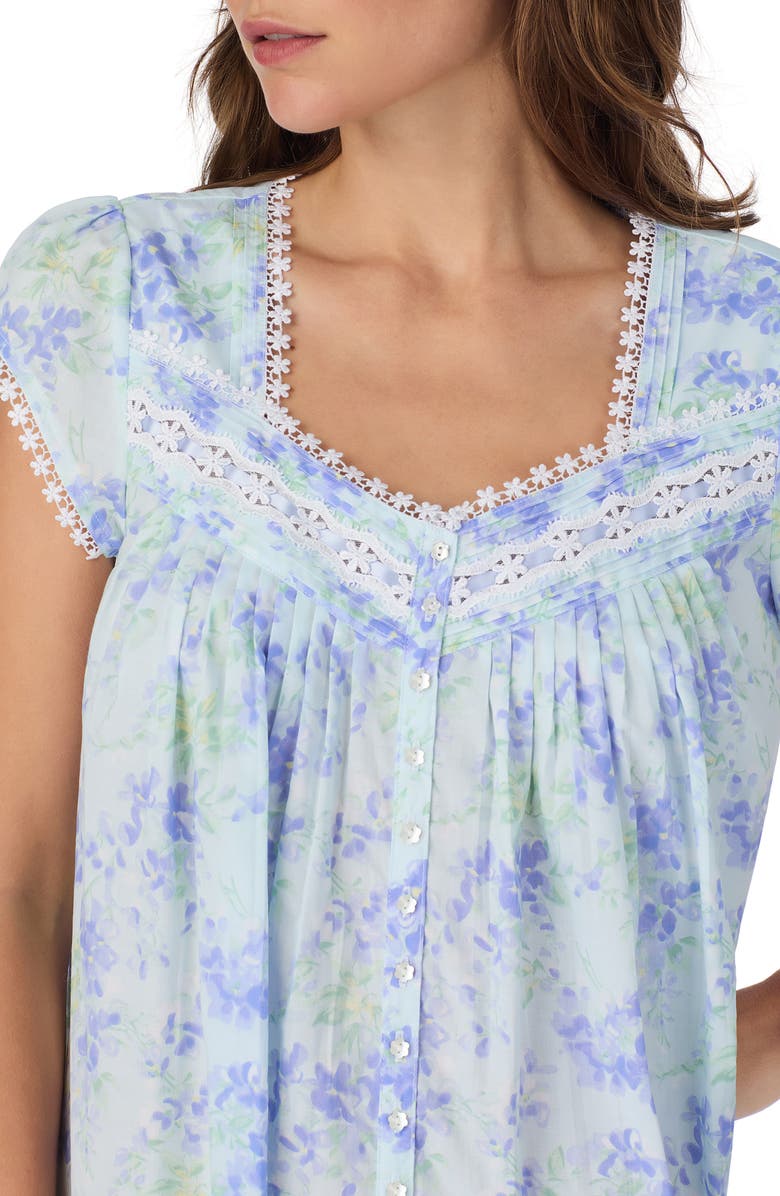 Eileen West Cap Sleeve Short Cotton Nightgown, Alternate, color,