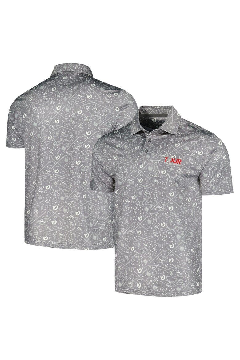 Men's Barstool Golf Gray TOUR Championship Printed Polo, Main, color, Gray