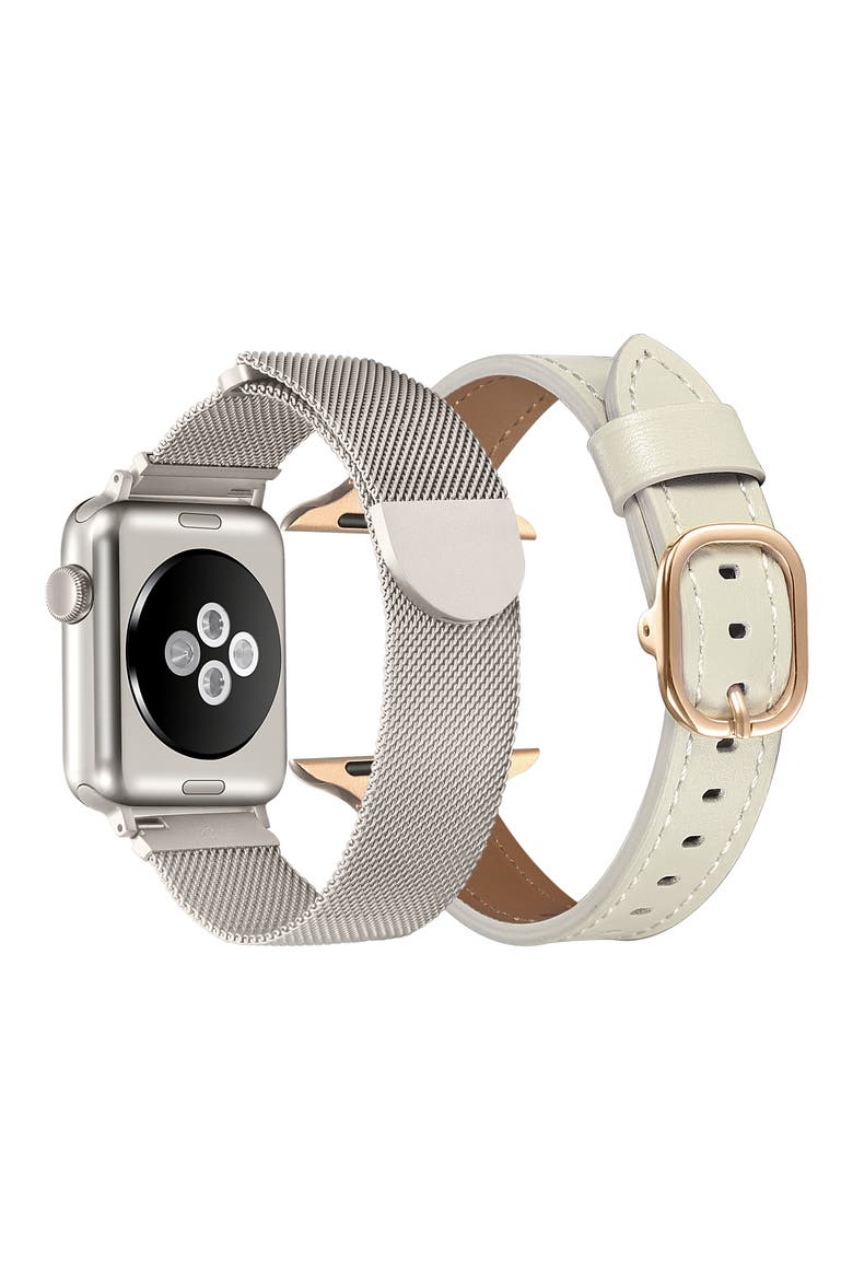Assorted 2-Pack Apple Watch® Watchbands, Alternate, color, WHITE / STARBURST