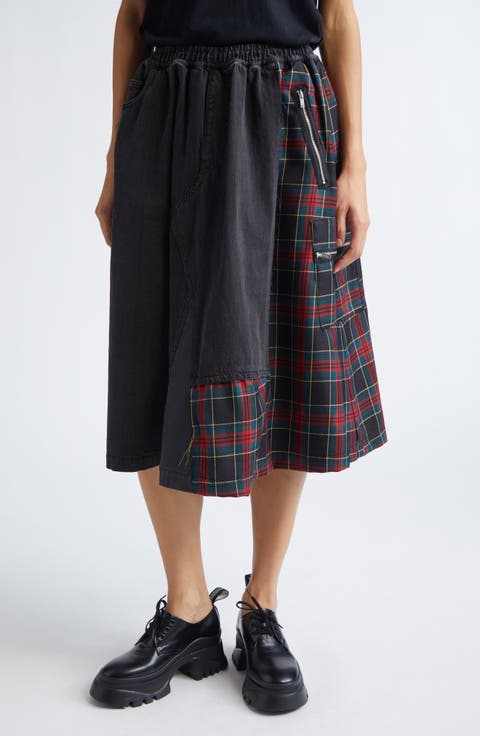 Mixed Media Midi Skirt