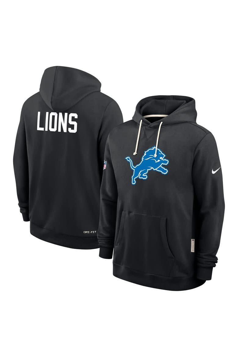 Men's Nike Black Detroit Lions Sideline Offensive Set Play Performance Pullover Hoodie, Alternate, color, Black