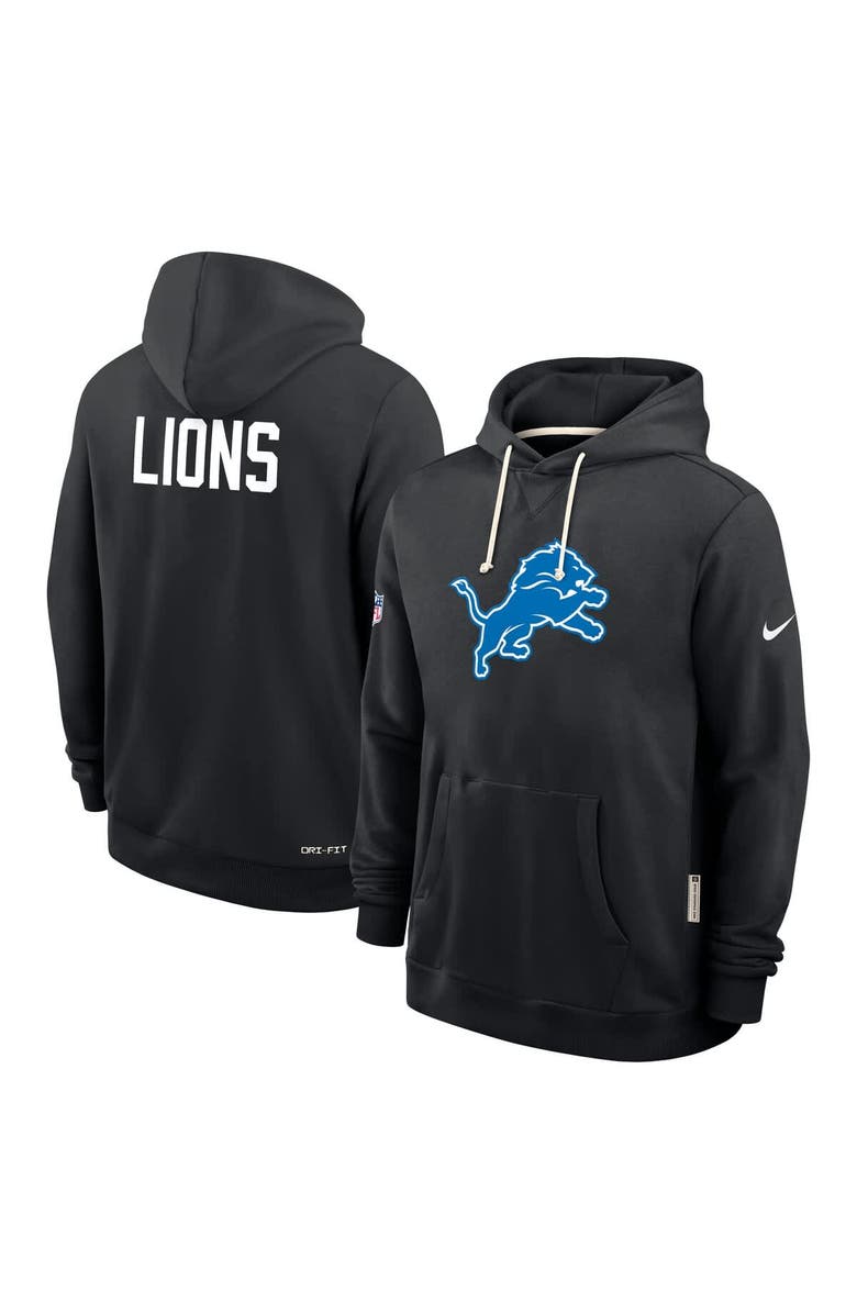 Nike Men's Nike Black Detroit Lions Sideline Offensive Set Play Performance Pullover Hoodie, Alternate, color, Black