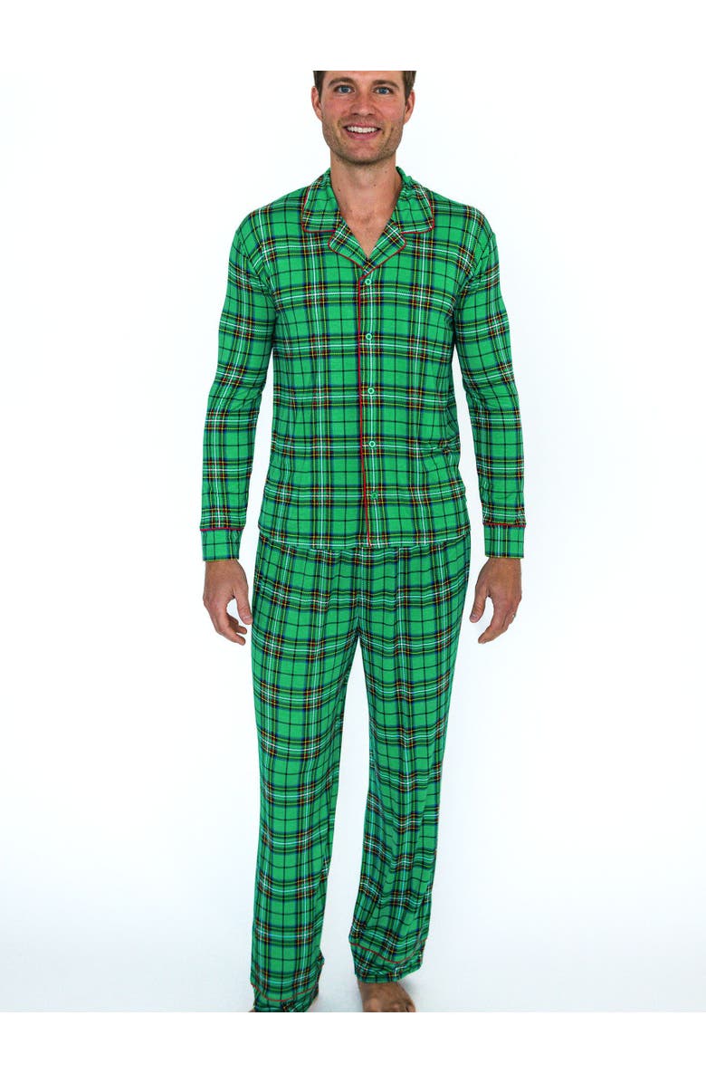 RuffleButts SoftSnooze Adult Gender Inclusive Holiday Button Up Pajama Set, Alternate, color,
