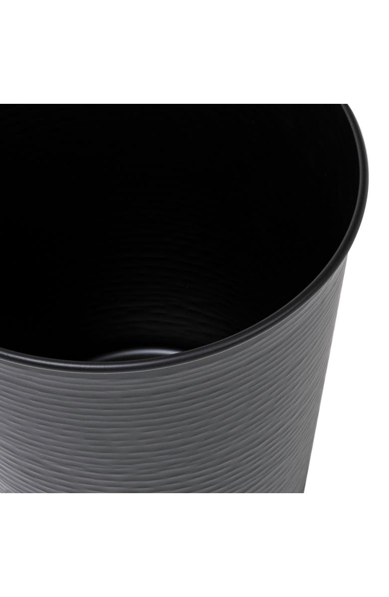 HAPPIMESS Remi Modern Classic Textured Steel 2-Gallon Wastebasket, Alternate, color, Matte Black