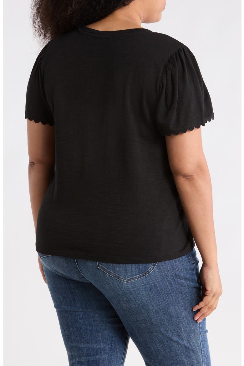 Scallop Trim T-Shirt, Alternate, color, BLACK