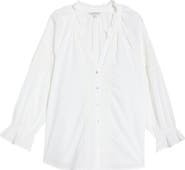 Liverpool Los Angeles Rickrack Front Button Cotton Top