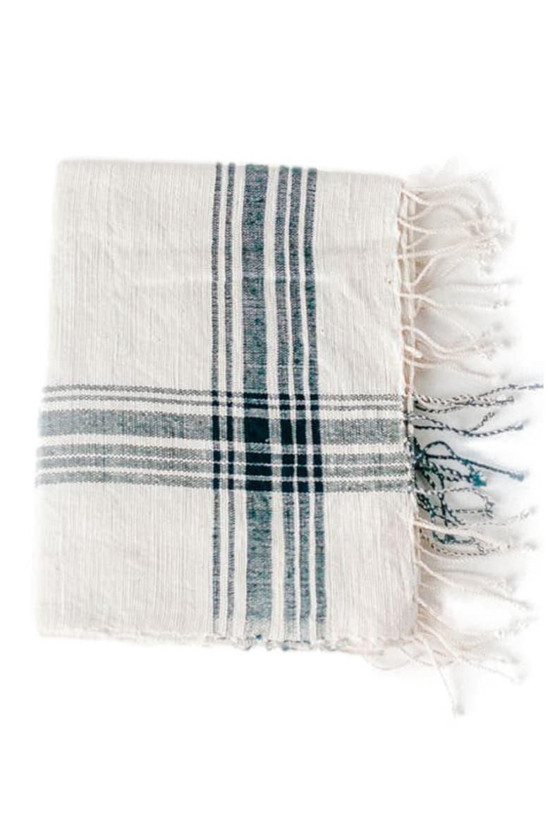 Cabin Hatch Cotton Hand Towel, Main, color, Navy