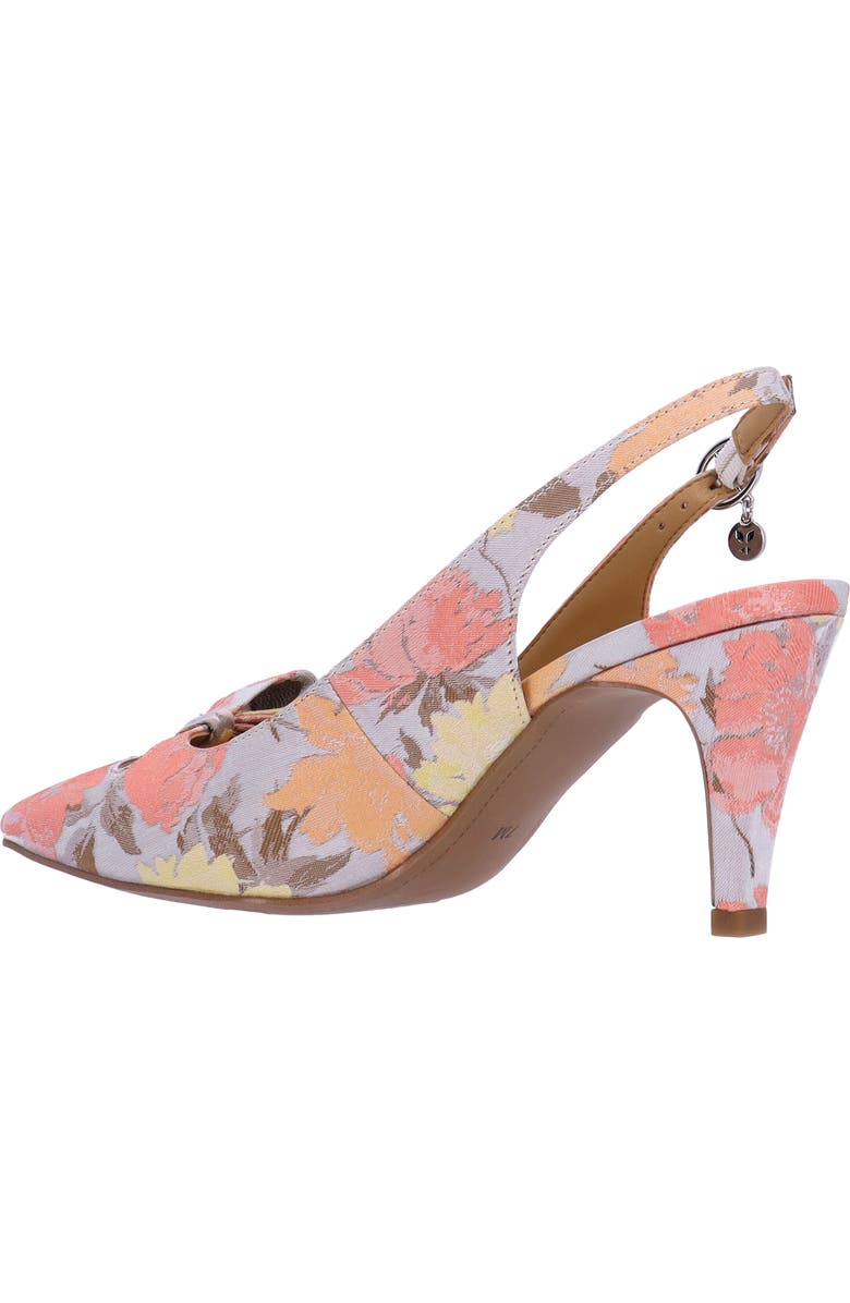 J. Reneé Rayne Floral Slingback Pump, Alternate, color, Beige/ Yellow/ Peach