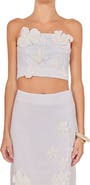 Endless Rose Crochet Flower Linen Bandeau Top