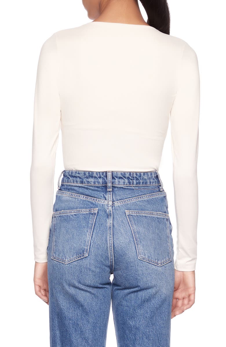 Susana Monaco Long Sleeve V-Neck Top, Alternate, color, Blanched Almond