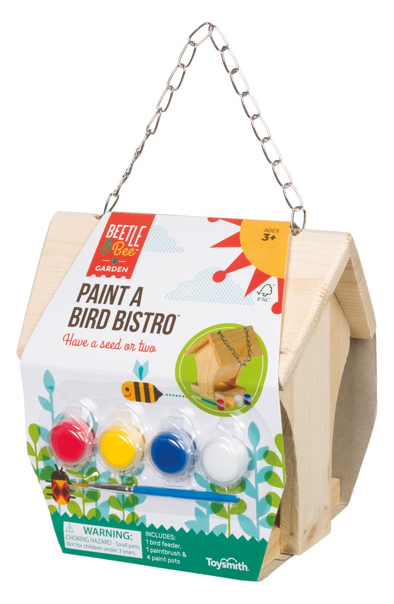 Toysmith Paint a Bird Bistro Birdhouse Playset, Main, color, 