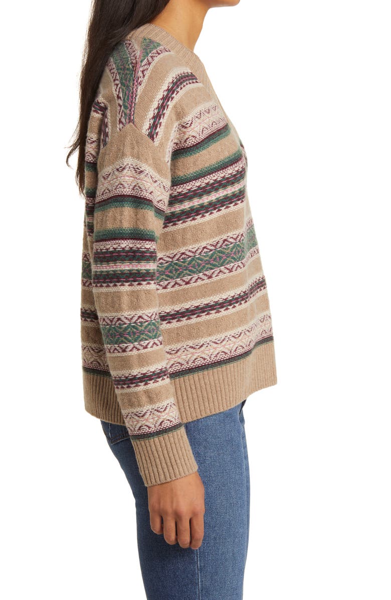Faherty Highland Fair Isle V-Neck Sweater, Alternate, color, 